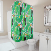 Helder tropisch naadloos handgetekend patroon met  douchegordijn (In situ)