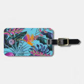 Helder Tropisch oliepatroon met Hummingbird Bagagelabel (Voorkant horizontaal)