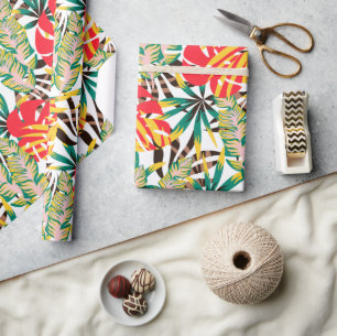 Helder tropisch patroon cadeaupapier