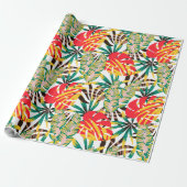 Helder tropisch patroon cadeaupapier (Uitgerold)