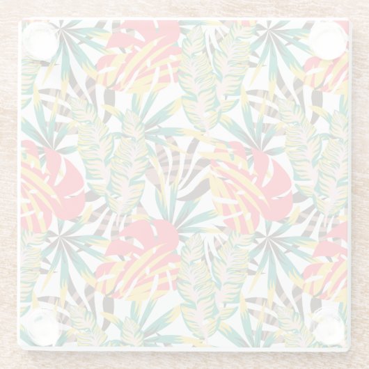 Helder tropisch patroon glazen onderzetter (Achterkant)