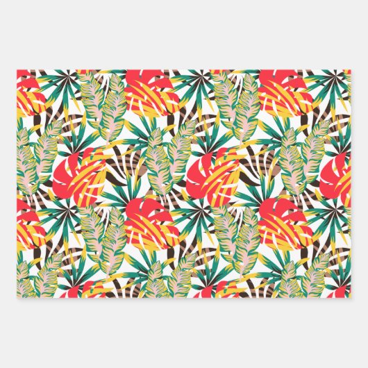 Helder tropisch patroon inpakpapier vel (Voorkant 3)
