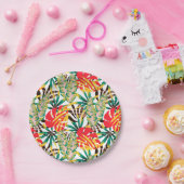 Helder tropisch patroon papieren bordje (Feest)