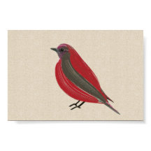 Helder Tropisch Rood Tanager op Linen Canvas