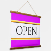 Helder Tropisch Roze Geel Wit OPEN Strepen Hangend Wandkleed (Gebogen)