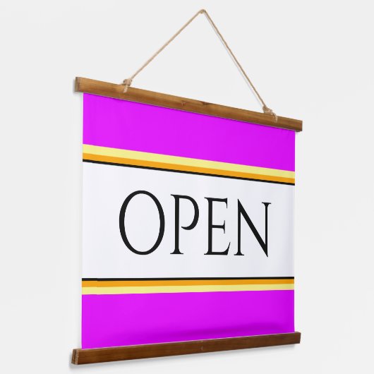 Helder Tropisch Roze Geel Wit OPEN Strepen Hangend Wandkleed (Gebogen)