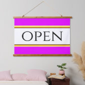 Helder Tropisch Roze Geel Wit OPEN Strepen Hangend Wandkleed (Slaapkamer)