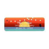 Helder tropisch zonnescherm en strakkerlichten etiket (Voorkant)