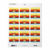 Helder tropisch zonnescherm en strakkerlichten etiket (Full Sheet)