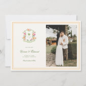 Helder Tropische Palmboom Crest Strand Bruiloft Save The Date (Voorkant)