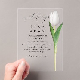 Helder Trouwkaart Uitnodiging van Acryl met Tulp