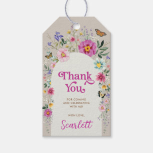 Helder Tuin met Wilde Bloemen Verjaardag Bedankt Cadeaulabel