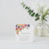 Helder tulpen en groen display bruidsshower informatiekaartje (Staand voorkant)