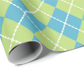 Helder Turkoois en Limoen Argyle Cadeaupapier (Rol Hoek)