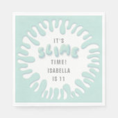 Helder turquoise blauw slijm partij servet (Voorkant)