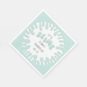 Helder turquoise blauw slijm partij servet (Hoek)