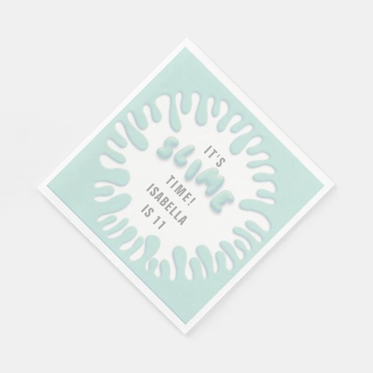 Helder turquoise blauw slijm partij servet (Hoek)