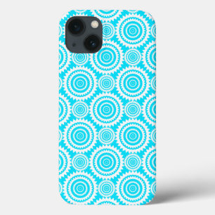 Helder turquoise en wit leuk geometrisch patroon Case-Mate iPhone case