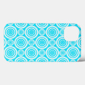 Helder turquoise en wit leuk geometrisch patroon Case-Mate iPhone case (Achterkant (horizontaal))