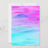 Helder Turquoise Hot Pink Glitter Star Bat Mitzvah Kaart (Achterkant)