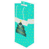 Helder turquoise Kerstmis papieren cadeautas (Achterkant Gekanteld)