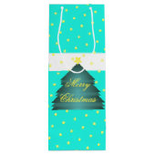 Helder turquoise Kerstmis papieren cadeautas (Achterkant)