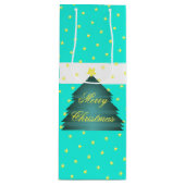 Helder turquoise Kerstmis papieren cadeautas (Voorkant)