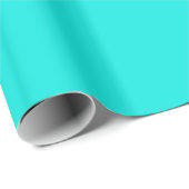 Helder turquoise kleur glanzend inpakpapier (Rol Hoek)