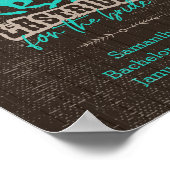 Helder turquoise Laatste rit voor de bruid Poster (Hoek)