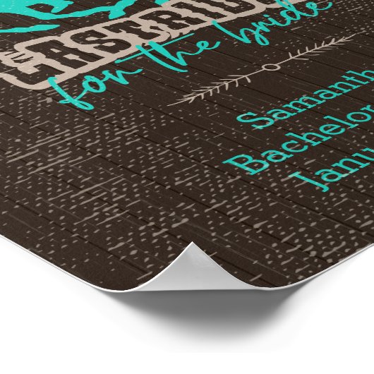 Helder turquoise Laatste rit voor de bruid Poster (Hoek)