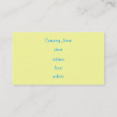 Helder turquoise Visitekaartje (Achterkant)