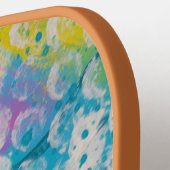 Helder veelkleurig abstract ontwerp pickleball paddle (Links Detail)