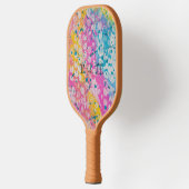 Helder veelkleurig abstract ontwerp pickleball paddle (Links)