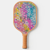 Helder veelkleurig abstract ontwerp pickleball paddle (Achterkant)