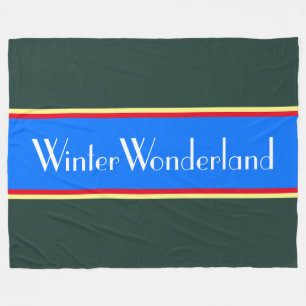 Helder-verfijnd blauw-groen winterland fleece deken