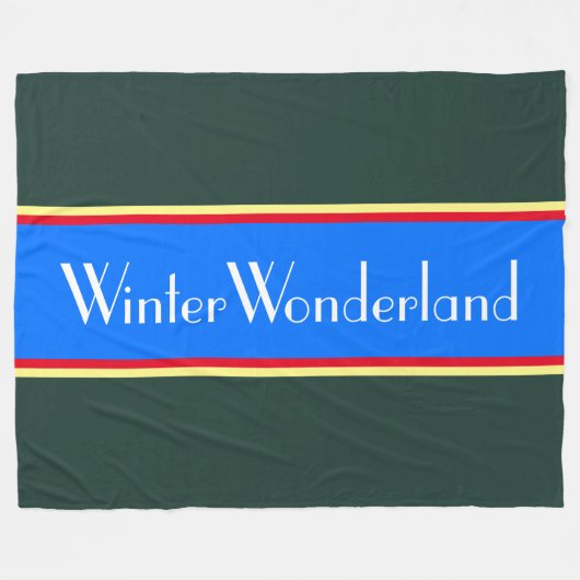Helder-verfijnd blauw-groen winterland fleece deken (Voorkant (Horizontaal))