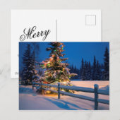Helder verlichte kerstboom in Anchorage Feestdagenkaart (Voorkant / Achterkant)