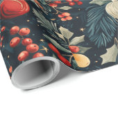 Helder versierd kerstinpakpapier cadeaupapier (Rol Hoek)