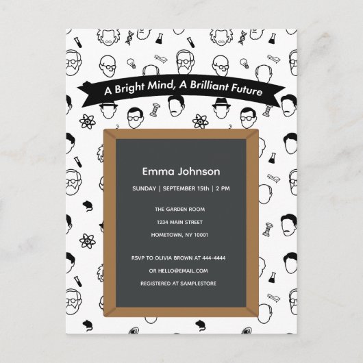 Helder Verstand Briljante Toekomst Bewerkbare Uitn Uitnodiging Briefkaart (Voorkant)