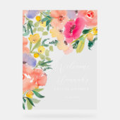 Helder vet boho tuin bloemenbruids welkom acryl bord (Voorkant)