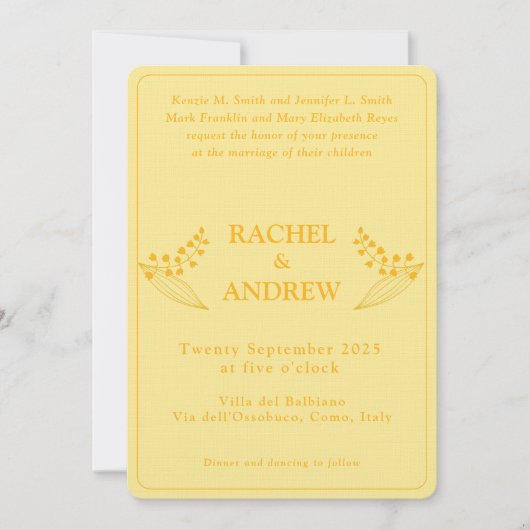 Helder vet gebogen bruiloft uitnodiging (Voorkant)