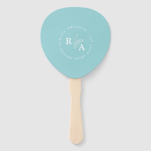 Helder vet gebogen zomer bruiloft programma handwaaier (Achterkant)