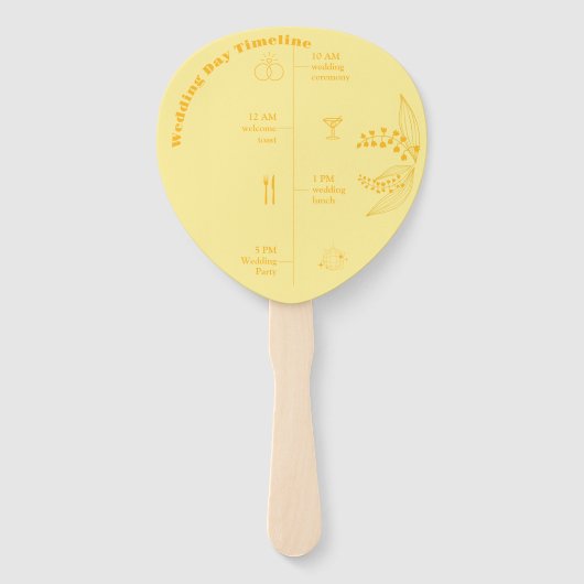 Helder vet gebogen zomer bruiloft programma handwaaier (Voorkant)