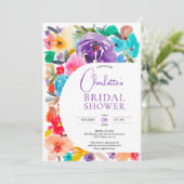 Helder vet modern bloemenboog chique vrijgezellenf kaart (Staand voorkant)