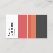 HELDER VET MODERN ORANJE ROZE PERZIK GRIJZE STREPE VISITEKAARTJE (Voorkant)