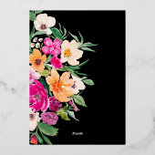 Helder vet wild bloemen script Sweet 16 Folie Uitnodiging (Achterkant)
