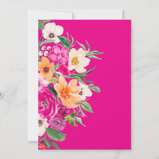 Helder vet wild bloemen script Sweet 16 Kaart (Achterkant)