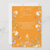 Helder vette wilde bloemen script bruid  kaart (Achterkant)