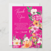 Helder vette wilde bloemen script bruids douche bedankkaart (Voorkant)