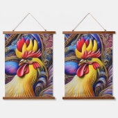 Helder Vibrant Rooster Hangend Wandkleed (Dubbel)